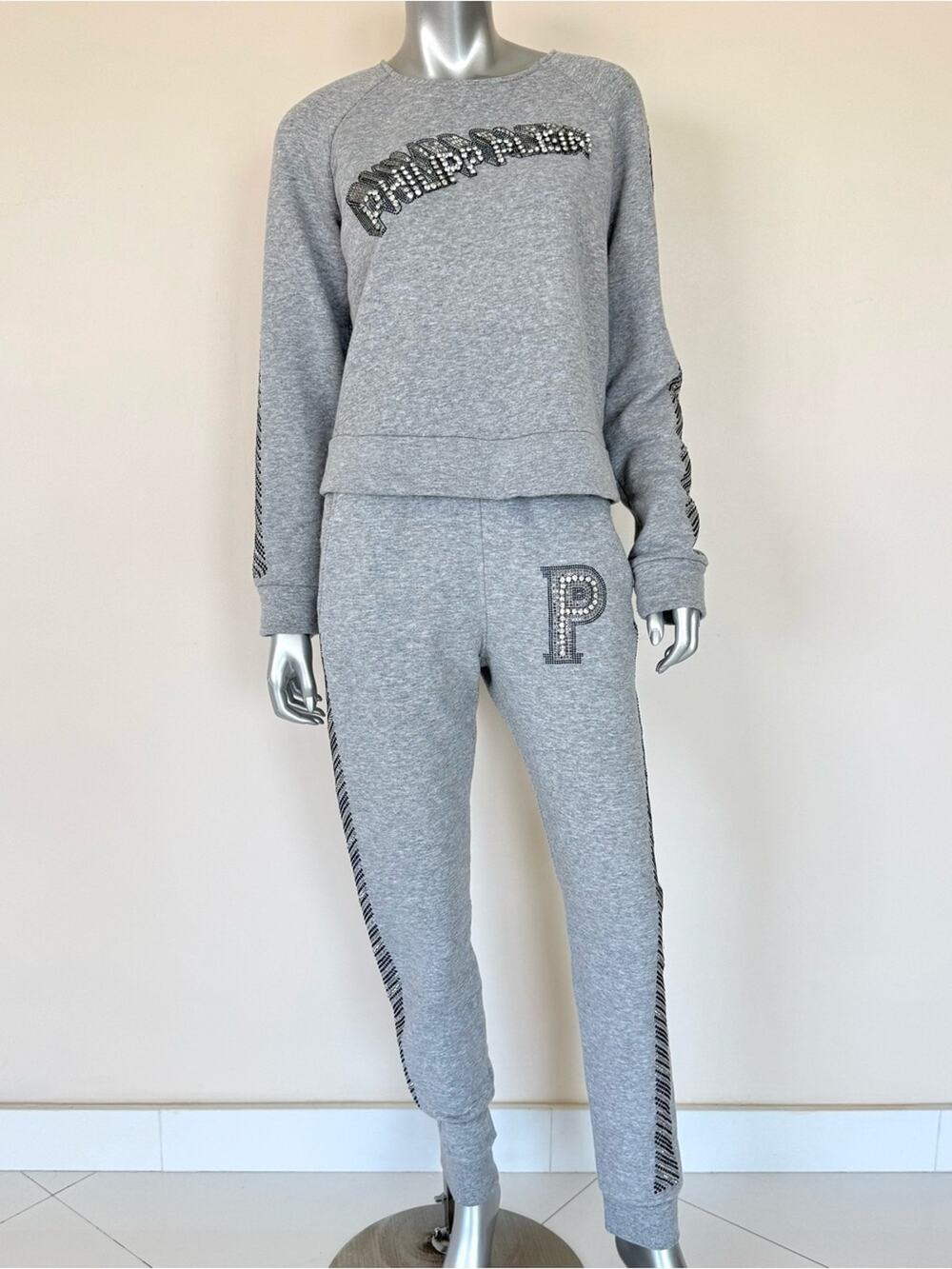 Philipp Plein women 2 pieces costume sweatshirt/ pants size L Authentic